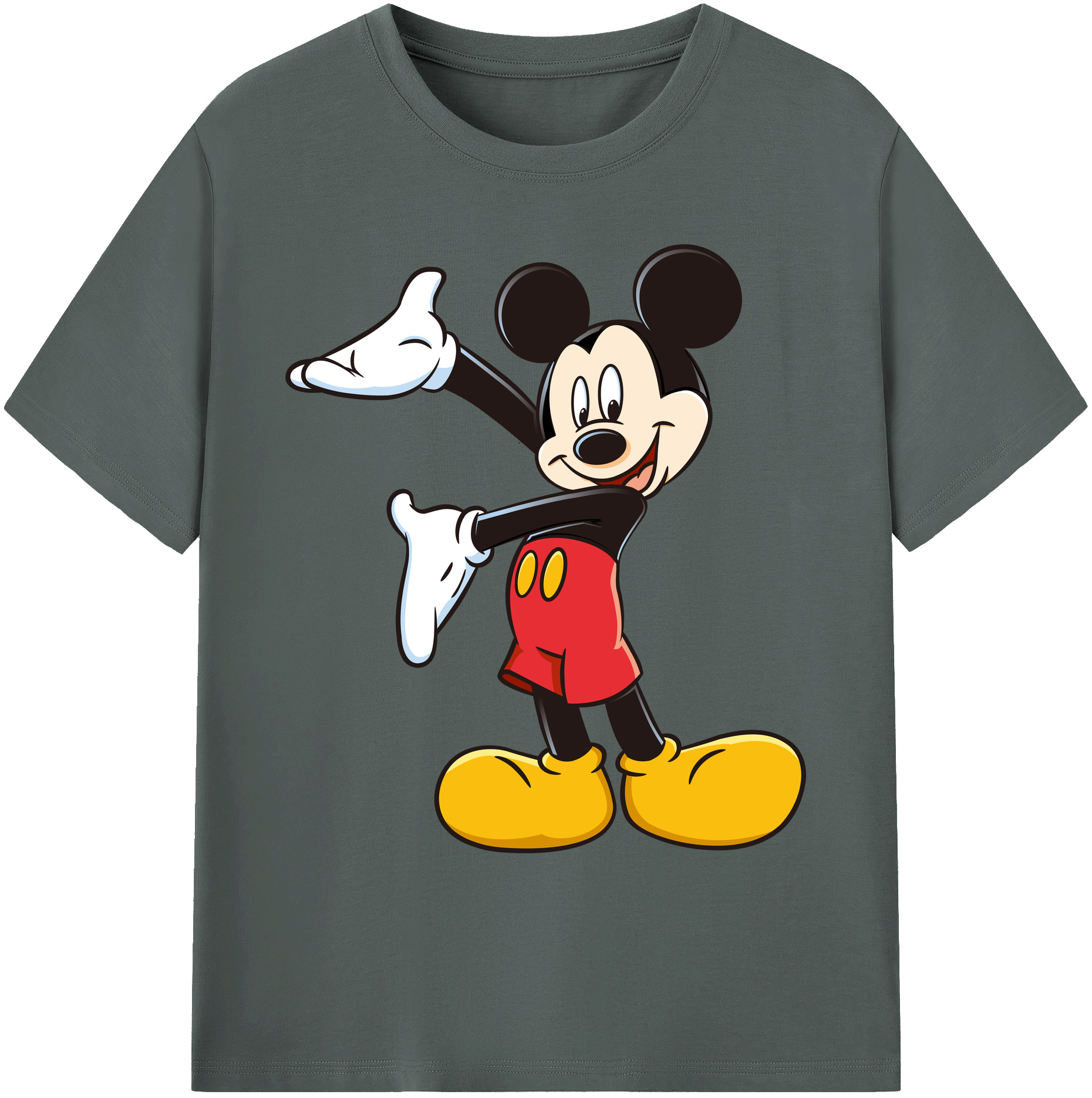 ミッキーマウス Mickey Mouse 綿100％ メンズ半袖Tシャツ｜肌触りやわらか＆通気性
